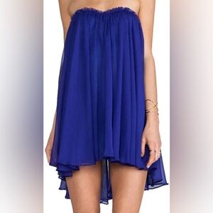 Blacque Label Revolve Strapless High-Low Chiffon Overlay Dress Size S NWT